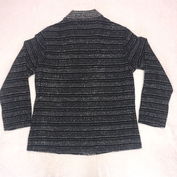 Chico’s Design Patchwork Look Jacket Button Front Black & White Size 1 Medium - Picture 3 of 12